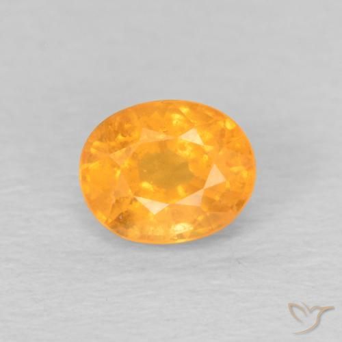 0.61ct طبيعي ذهبى-برتقالى غزل السبيسارتيت, بيضوي, قليلا جدا