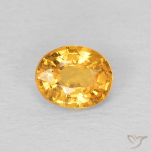 0.43ct طبيعي ذهبى-برتقالى غزل السبيسارتيت, بيضوي, قليلا جدا