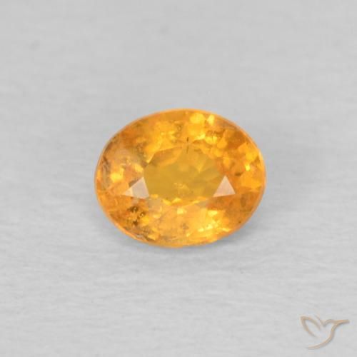 0.36ct طبيعي برتقالى متوسط غزل السبيسارتيت, بيضوي, VS-SI