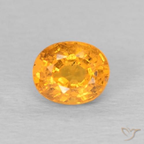0.64ct طبيعي العسل البرتقال غزل السبيسارتيت, بيضوي, قليلا جدا