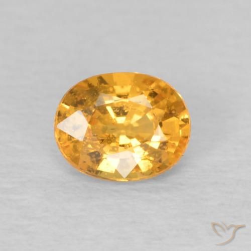 0.49ct طبيعي Medium Light-Orange غزل السبيسارتيت, بيضوي, قليلا جدا
