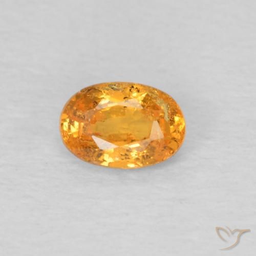 0.33ct طبيعي العسل البرتقال غزل السبيسارتيت, بيضوي, VS-SI