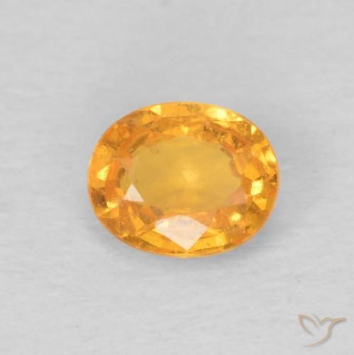 غزل السبيسارتيت Medium Light-Orange طبيعي، بيضوي، 0.49 قيراط، قليلا جدا