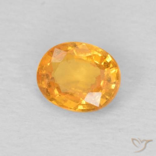 غزل السبيسارتيت Medium Light-Orange طبيعي، بيضوي، 0.49 قيراط، قليلا جدا