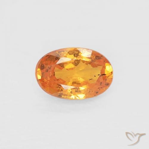 0.37ct طبيعي برتقالى مشمشى غزل السبيسارتيت, بيضوي, قليلا جدا