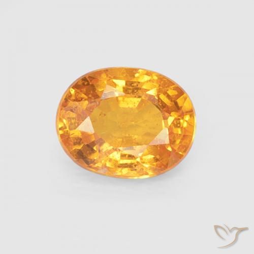 0.57ct طبيعي برتقالى مشمشى غزل السبيسارتيت, بيضوي, قليلا جدا