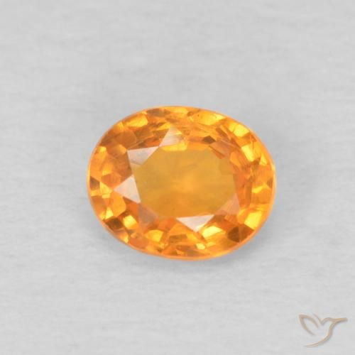 0.47ct طبيعي العسل البرتقال غزل السبيسارتيت, بيضوي, قليلا جدا