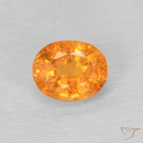 0.58ct طبيعي برتقالي زاهى غزل السبيسارتيت, بيضوي, VS-SI