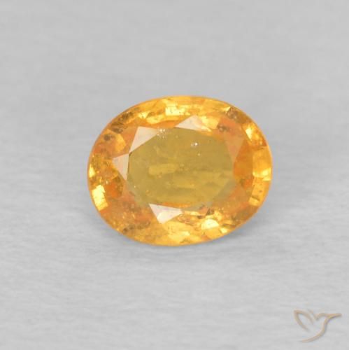 0.41ct طبيعي برتقالي زاهى غزل السبيسارتيت, بيضوي, VS-SI