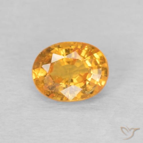0.46ct طبيعي برتقالى متوسط غزل السبيسارتيت, بيضوي, VS-SI