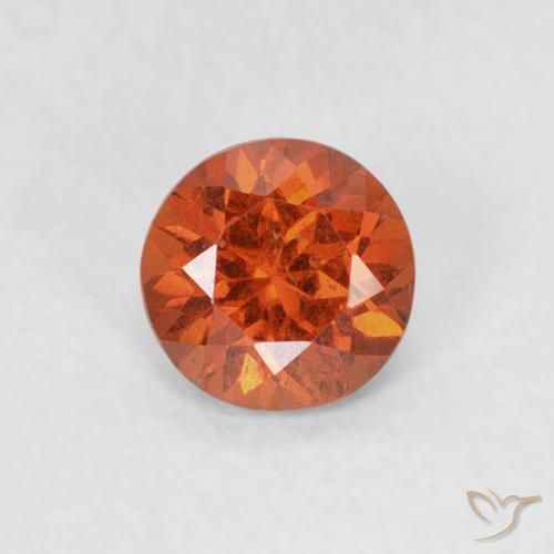 0.48ct طبيعي برتقالى دافئ غزل السبيسارتيت, دائري, SI