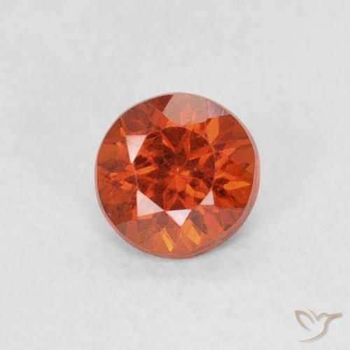 0.33ct طبيعي برتقالى متوسط غزل السبيسارتيت, دائري, SI