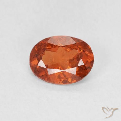 0.82ct طبيعي برتقالى دافئ غزل السبيسارتيت, بيضوي, SI