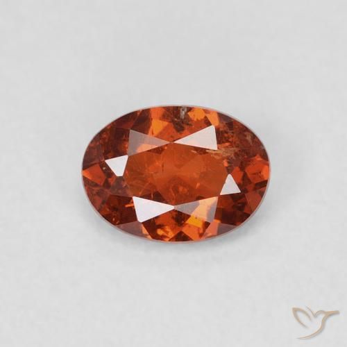 0.70ct طبيعي برتقالى داكن غزل السبيسارتيت, بيضوي, SI-I1
