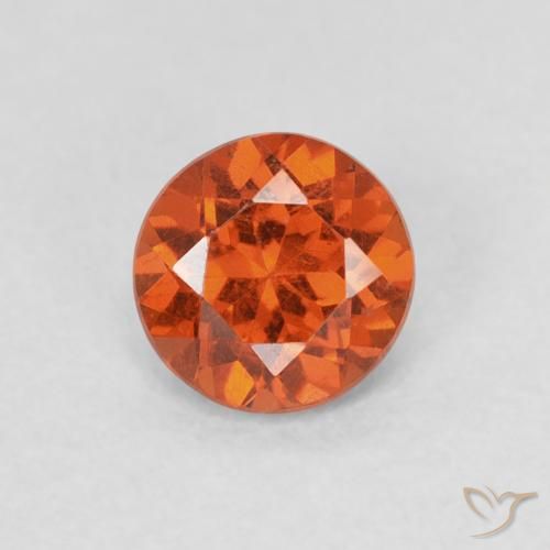 0.65ct طبيعي برتقالى محمر غزل السبيسارتيت, دائري, SI