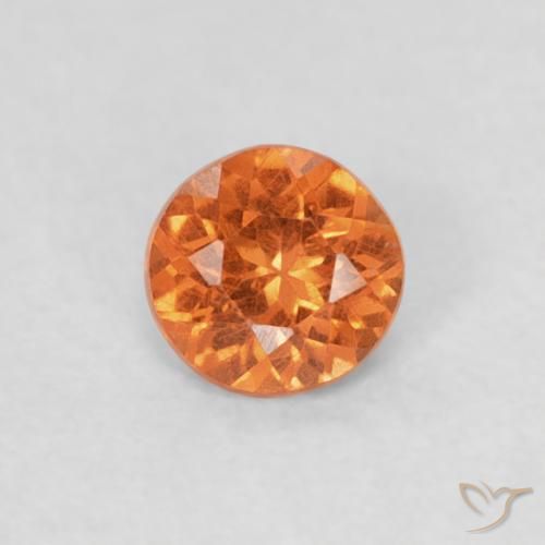 0.23ct طبيعي برتقالى نارى غزل السبيسارتيت, دائري, SI