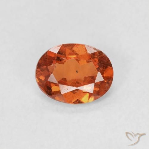 0.39ct طبيعي برتقالى كهرمانى غزل السبيسارتيت, بيضوي, SI