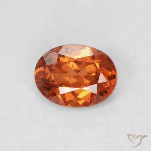 0.39ct طبيعي برتقالى متوسط غزل السبيسارتيت, بيضوي, SI