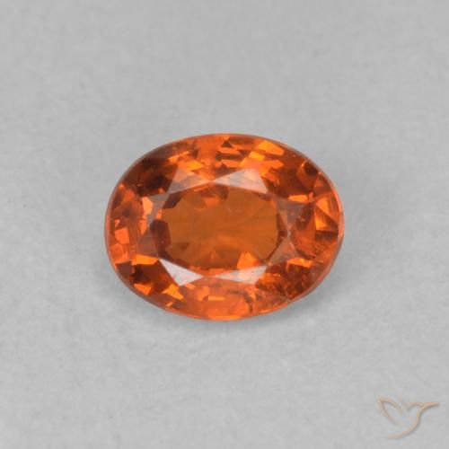 0.48ct طبيعي برتقالى غامق غزل السبيسارتيت, بيضوي, قليلا جدا