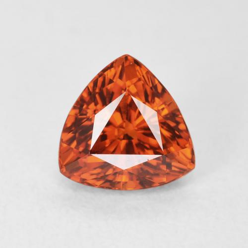 2.25ct طبيعي برتقالى كهرمانى غزل السبيسارتيت, مثلثى, VVS-VS