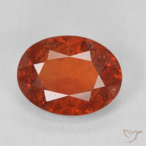 2.98ct طبيعي أحمر نارى غزل السبيسارتيت, بيضوي, SI