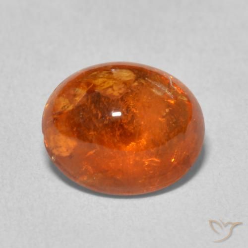 4.78ct طبيعي برتقالى محمر غزل السبيسارتيت, بيضوي, شفاف