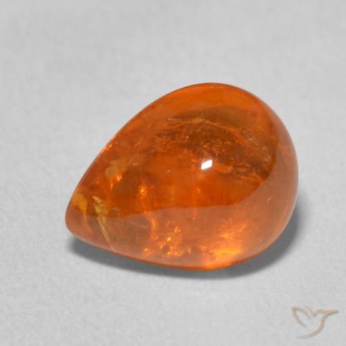 3.99ct طبيعي برتقالى محمر غزل السبيسارتيت, شكل الكمثرى, شفاف