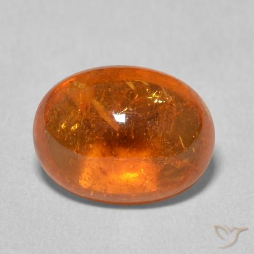 4.88ct طبيعي برتقالى محمر غزل السبيسارتيت, بيضوي, شفاف