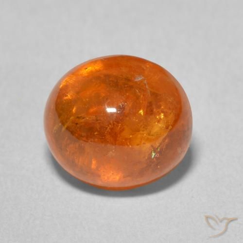 4.57ct طبيعي برتقالى نارى غزل السبيسارتيت, بيضوي, شفاف