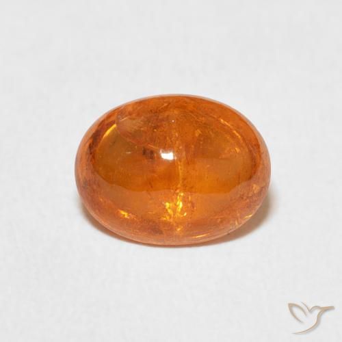 2.20ct طبيعي برتقالى متوسط غزل السبيسارتيت, بيضوي, شفاف