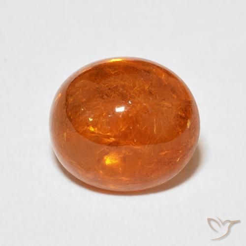 4.79ct طبيعي برتقالى محمر غزل السبيسارتيت, بيضوي, شفاف