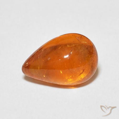3.02ct طبيعي برتقالى نارى غزل السبيسارتيت, شكل الكمثرى, شفاف