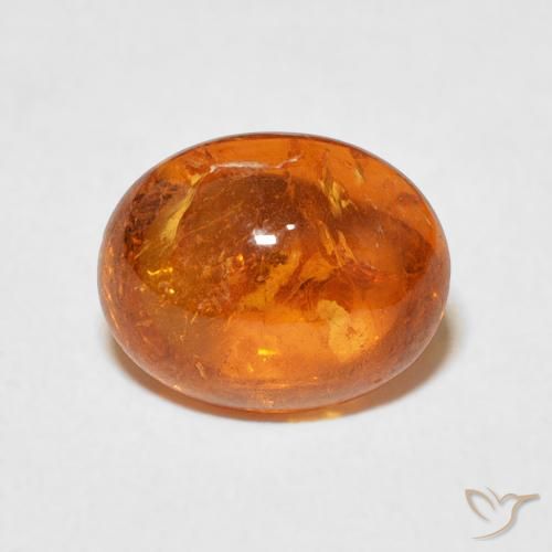 4.38ct طبيعي برتقالى متوسط غزل السبيسارتيت, بيضوي, شفاف