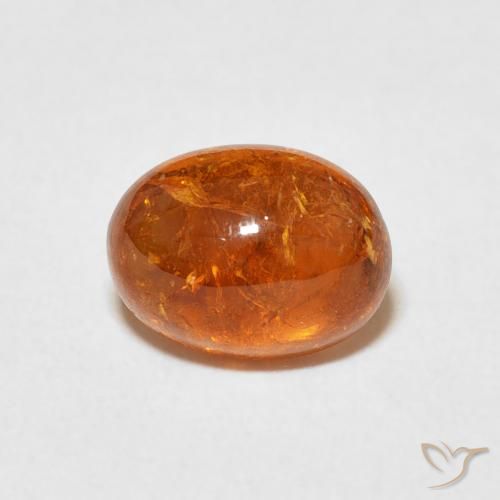 3.21ct طبيعي برتقالى كهرمانى غزل السبيسارتيت, بيضوي, شفاف