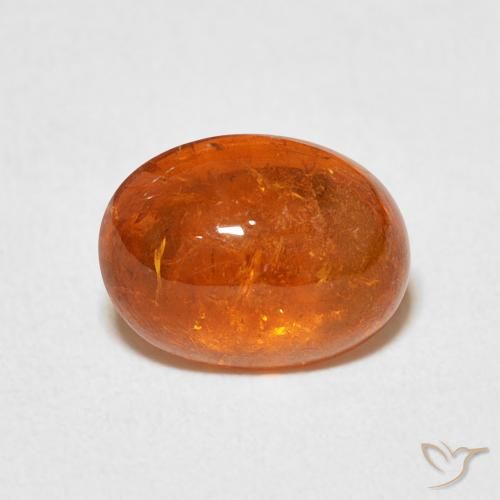 3.69ct طبيعي برتقالى محمر غزل السبيسارتيت, بيضوي, شفاف