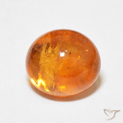 5.78ct طبيعي برتقالى كهرمانى غزل السبيسارتيت, بيضوي, شفاف