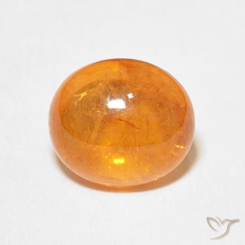 4.56ct طبيعي برتقالى كهرمانى غزل السبيسارتيت, بيضوي, شفاف