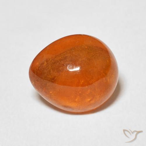 3.04ct طبيعي برتقالى متوسط غزل السبيسارتيت, شكل الكمثرى, شفاف