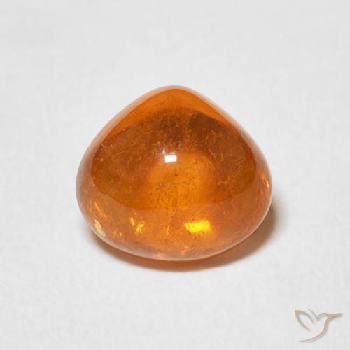 2.21ct طبيعي برتقالى كهرمانى غزل السبيسارتيت, شكل الكمثرى, شفاف