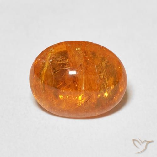3.93ct طبيعي برتقالى كهرمانى غزل السبيسارتيت, بيضوي, شفاف