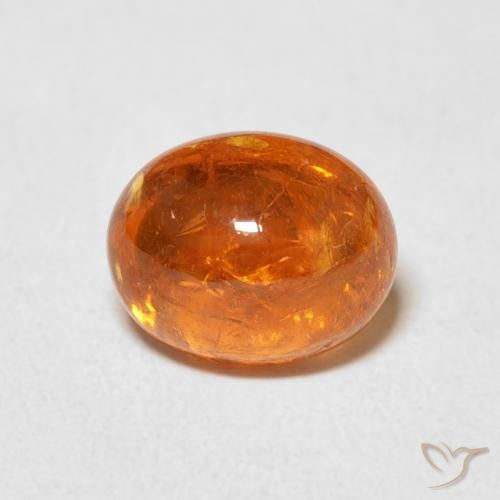 3.17ct طبيعي برتقالي زاهى غزل السبيسارتيت, بيضوي, شفاف
