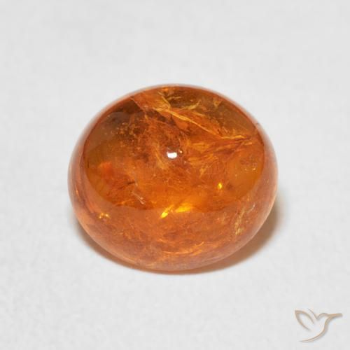 3.22ct طبيعي برتقالى غامق غزل السبيسارتيت, بيضوي, شفاف