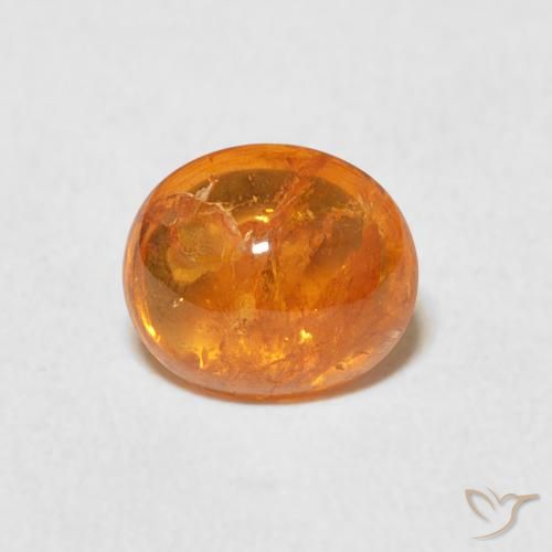1.76ct طبيعي برتقالى كهرمانى غزل السبيسارتيت, بيضوي, شفاف