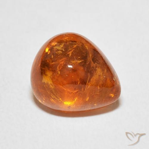 3.88ct طبيعي برتقالى غامق غزل السبيسارتيت, شكل الكمثرى, شفاف