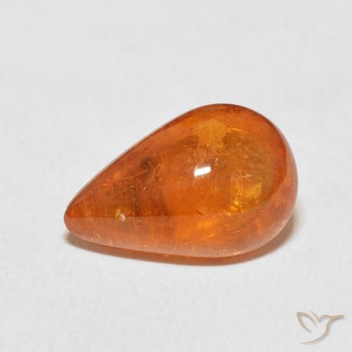 6.49ct طبيعي برتقالى محمر غزل السبيسارتيت, شكل الكمثرى, شفاف
