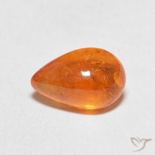 3.02ct طبيعي برتقالى كهرمانى غزل السبيسارتيت, شكل الكمثرى, شفاف