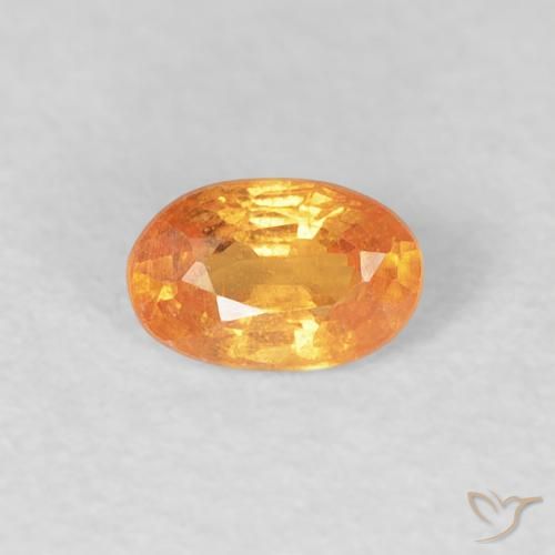 0.39ct طبيعي برتقالي زاهى غزل السبيسارتيت, بيضوي, قليلا جدا