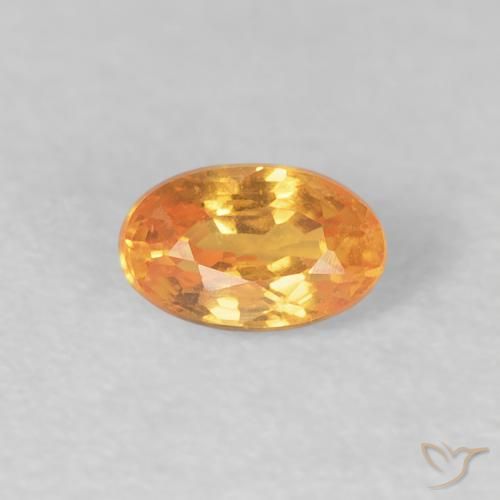 0.43ct طبيعي برتقالى كثيف غزل السبيسارتيت, بيضوي, قليلا جدا