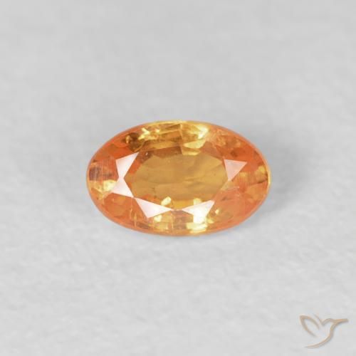 0.28ct طبيعي برتقالي زاهى غزل السبيسارتيت, بيضوي, VS-SI