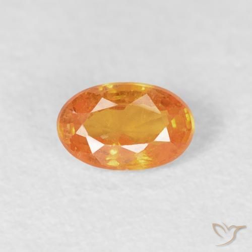 0.30ct طبيعي برتقالى كثيف غزل السبيسارتيت, بيضوي, VS-SI